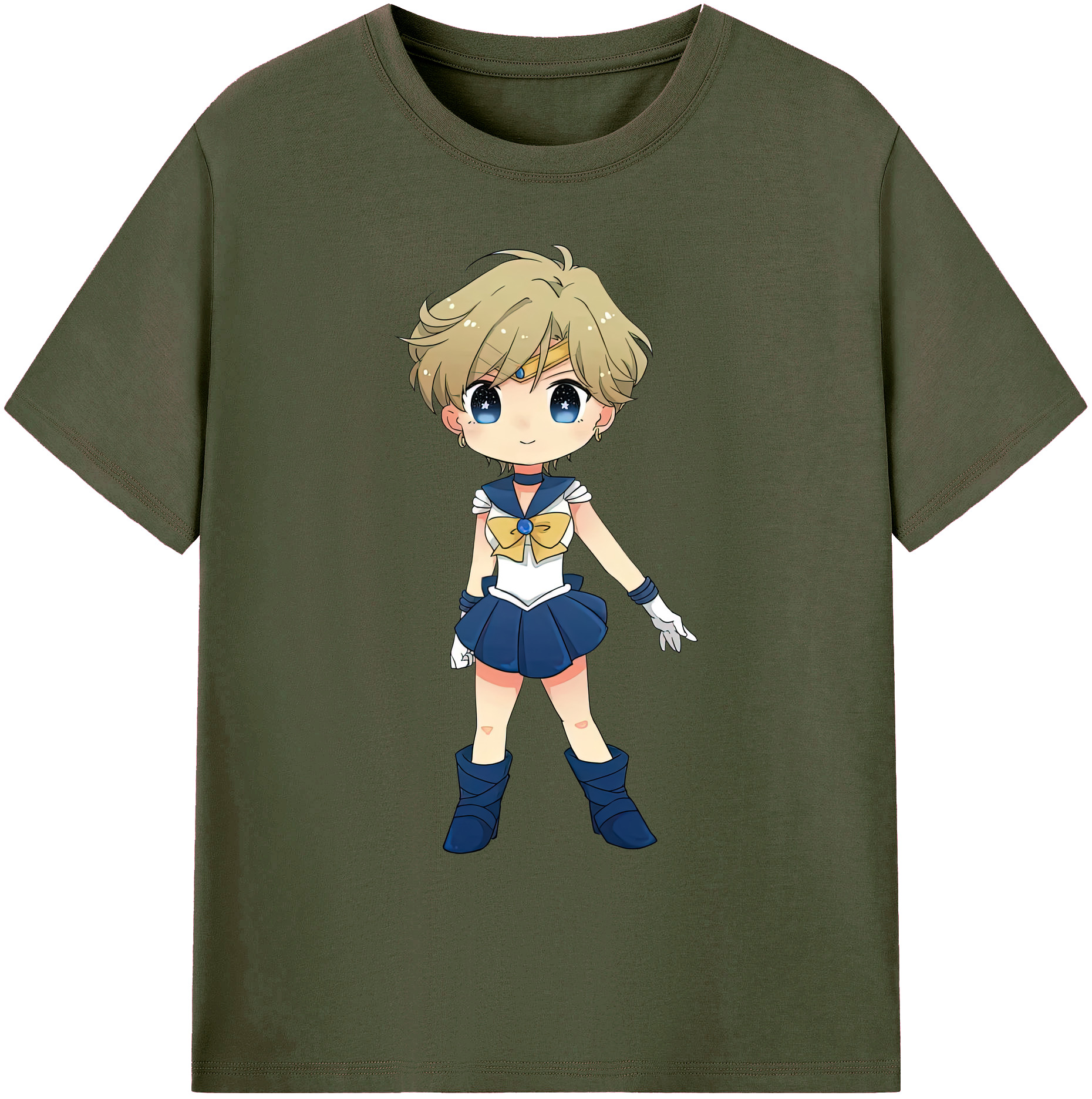 （画像用） 美少女戦士セーラームーン 天王はるか Sailor Moon Tenoh Haruka 綿100％ メンズ半袖Tシャツ｜肌触りやわらか＆通気性